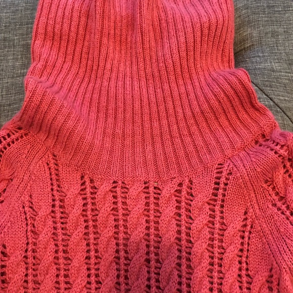 Soft Coral Cowl Neck Sweater - Picture 3 of 5